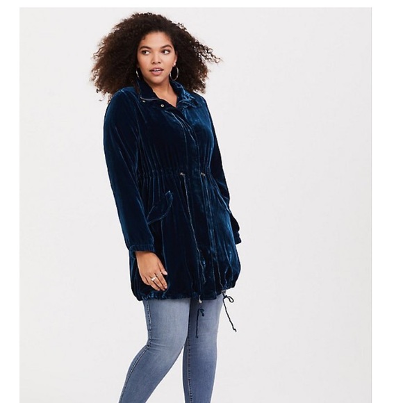 torrid Jackets & Blazers - TORRID blue velvet anorak jacket, NWT